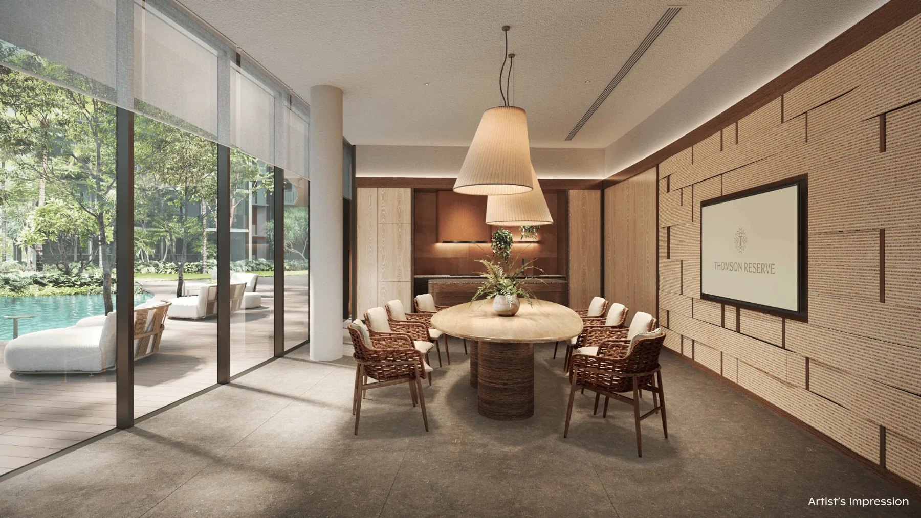 Artist's impression of the Cedar Room, a function room beside the pool