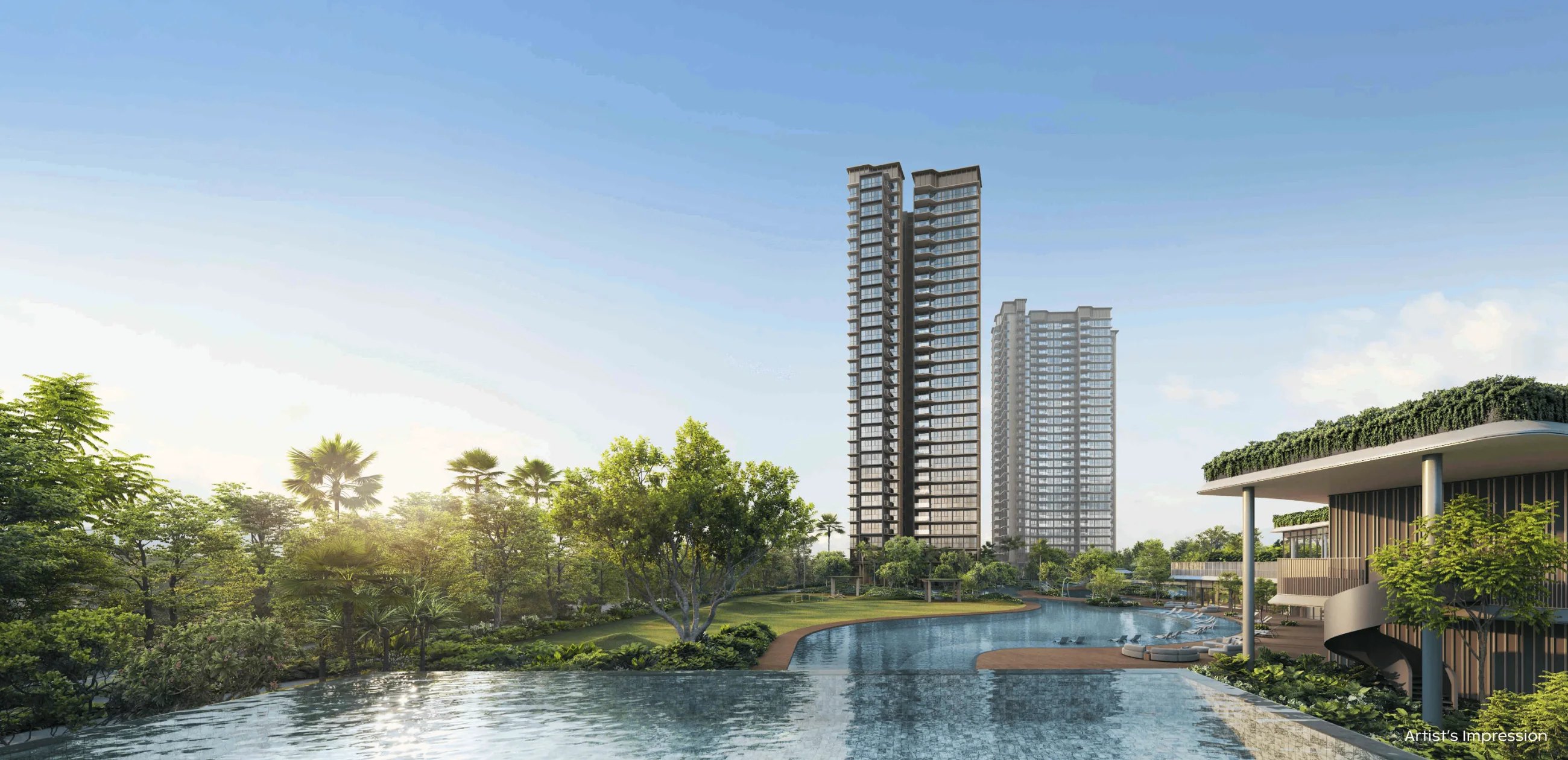 Artist's impression of the Infinity Lap Pool and gardens