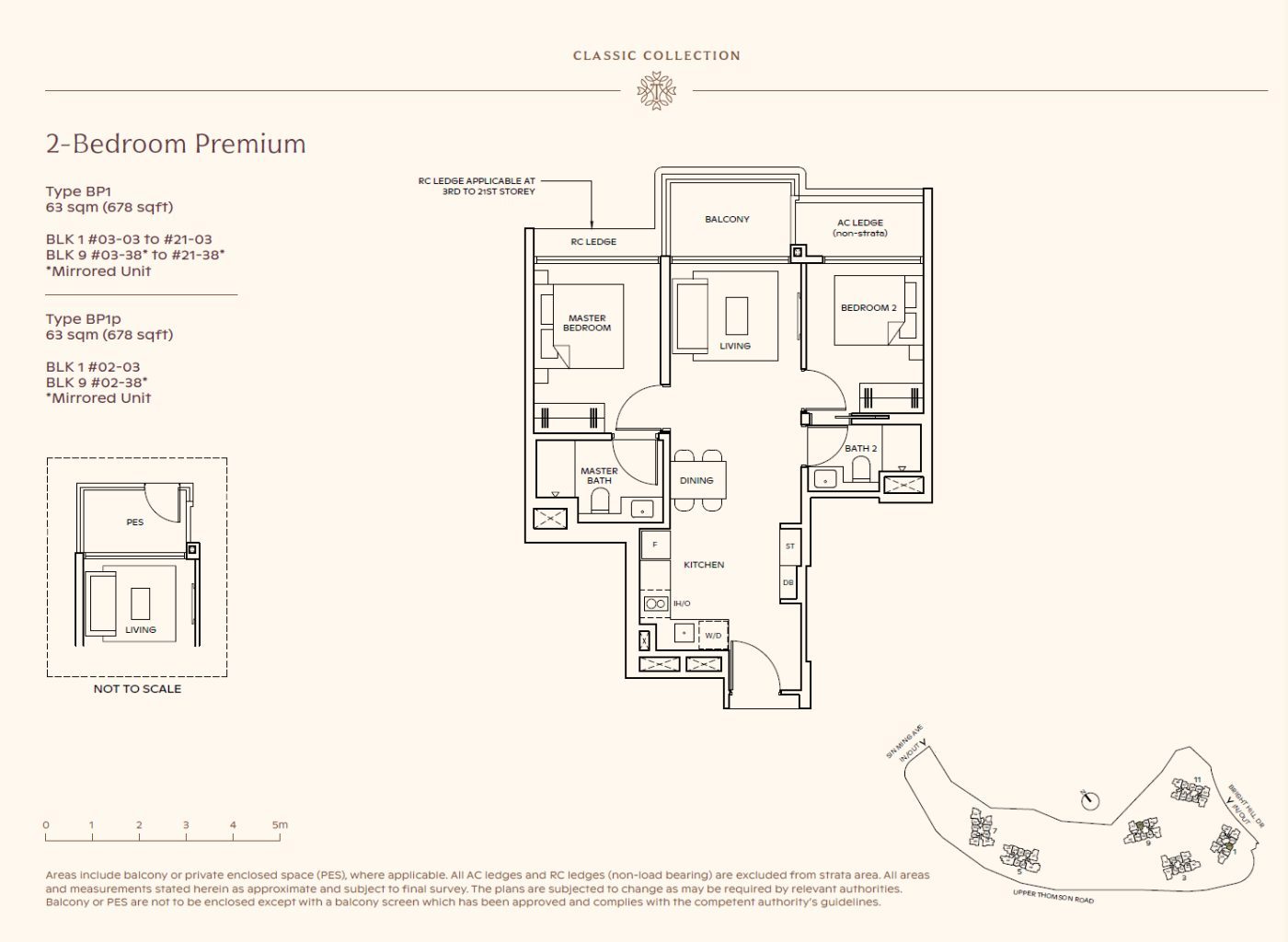 Floor plan, 2 Bedroom Premium Type BP1, 678 sq ft