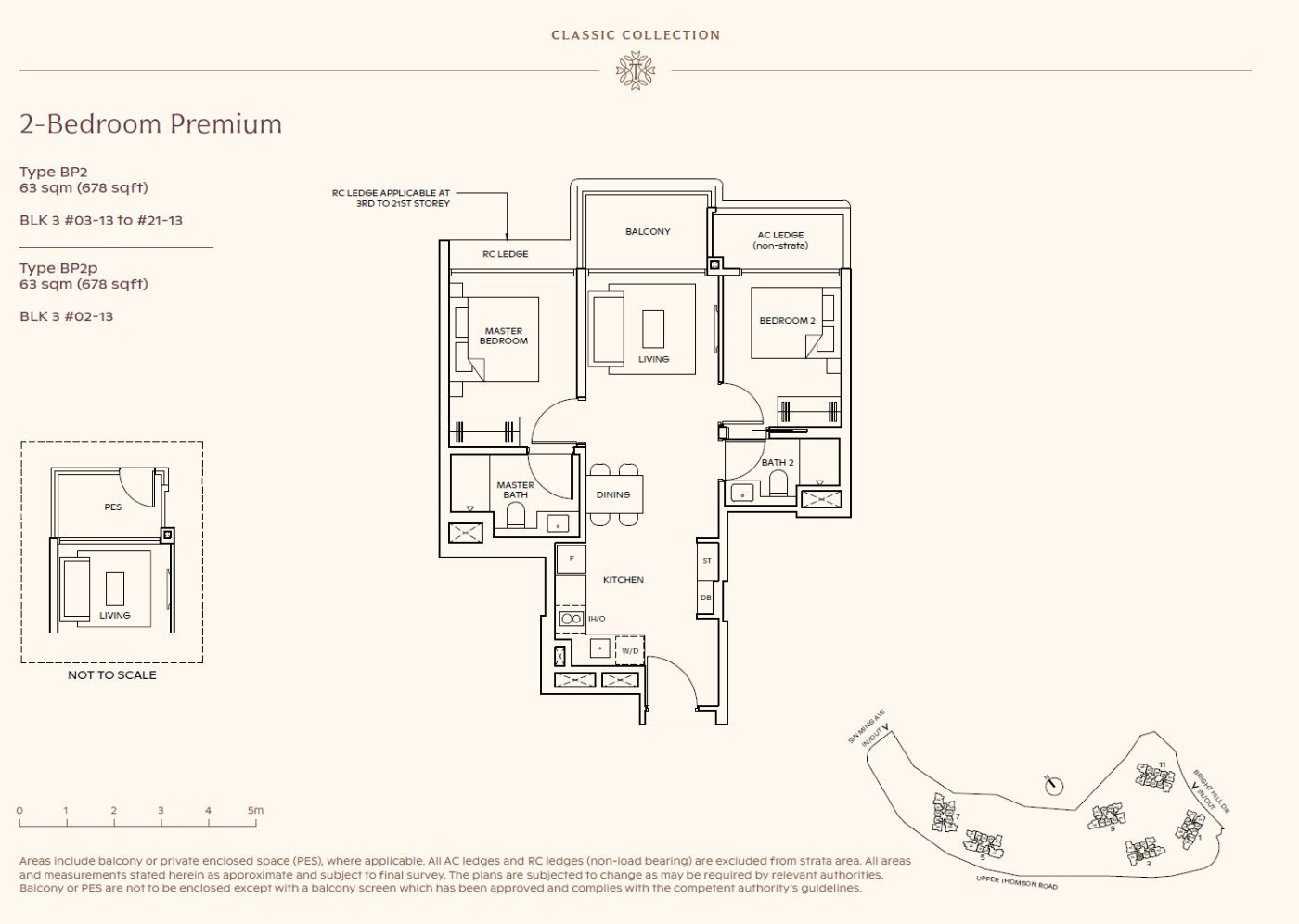 Floor plan, 2 Bedroom Premium Type BP2, 678 sq ft