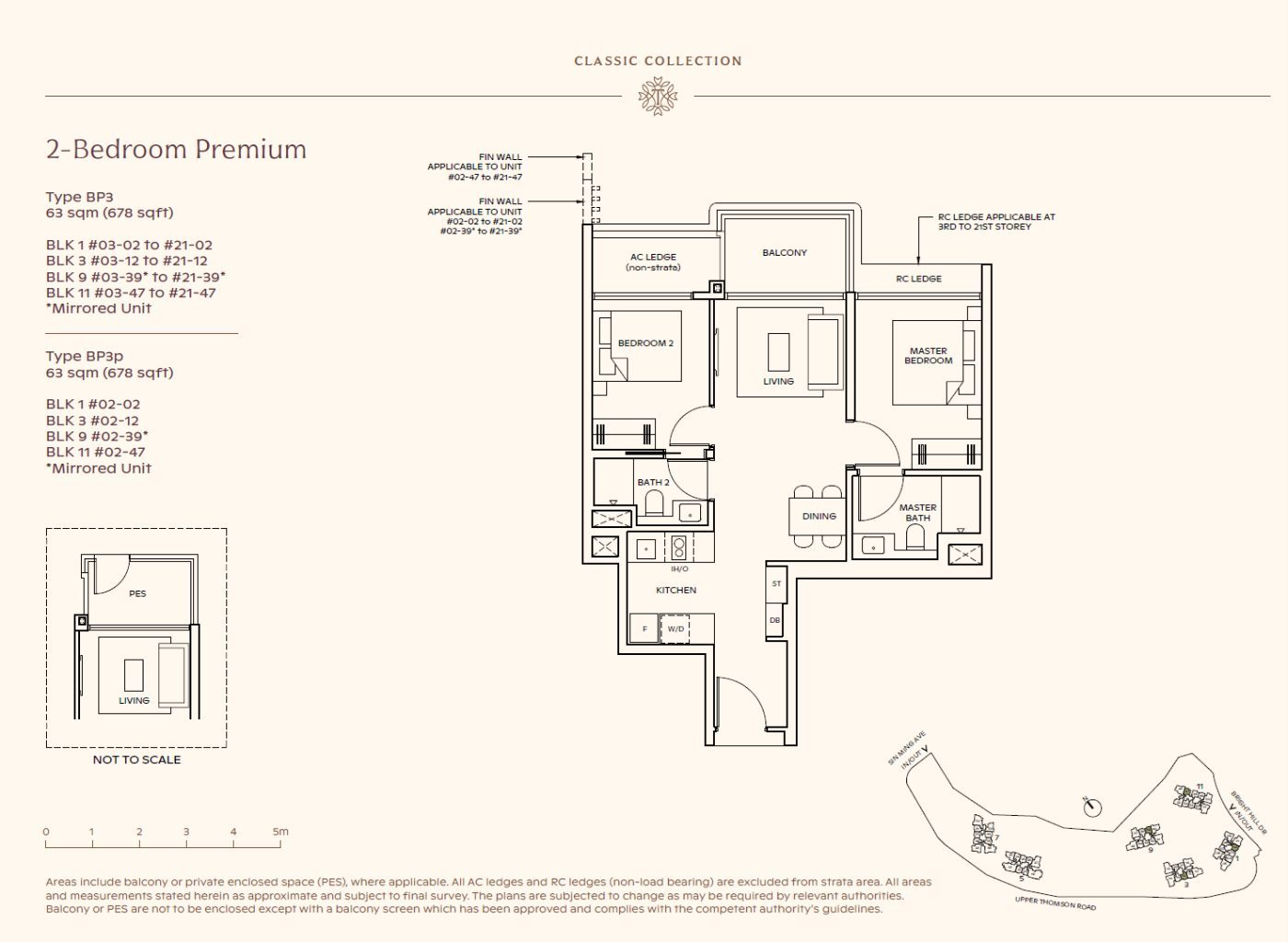 Floor plan, 2 Bedroom Premium Type BP3, 678 sq ft