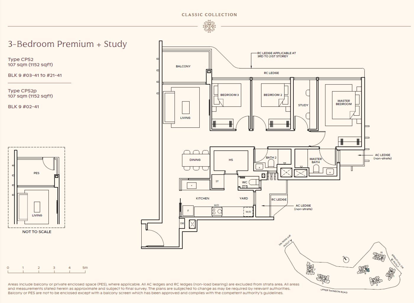 Floor plan, 3 Bedroom Premium + Study Type CPS2, 1,152 sq ft